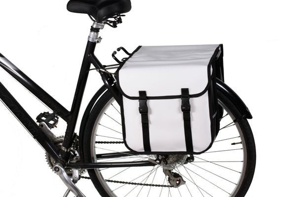BikyBag Classic CW - Waterproof Bicycle Double Panniers (White)