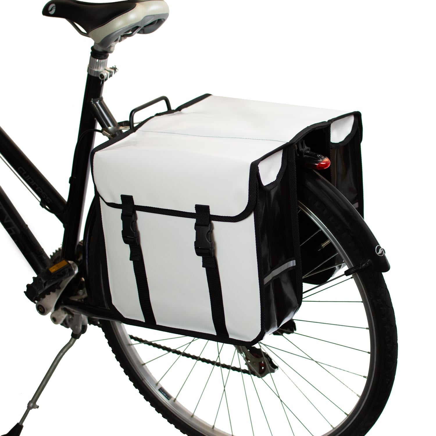BikyBag Classic CW - Waterproof Bicycle Double Panniers (White)