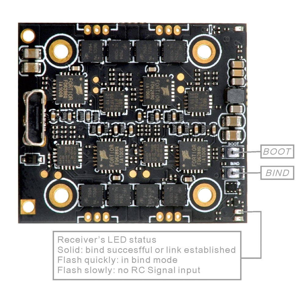 Happymodel ELRS X1 AIO 2-4S F4 Flight Controller