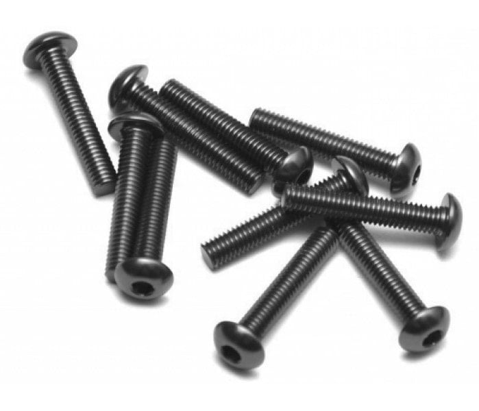 10x M3 Button Head Hex Screw Black (M3 x6, M3 x8, M3 x10, M3 x12, M3 x14, M3 x16, M3 x18)