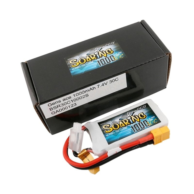 Gens ace Soaring 1000mAh 7.4V 30C 2S1P Lipo Battery Pack XT60