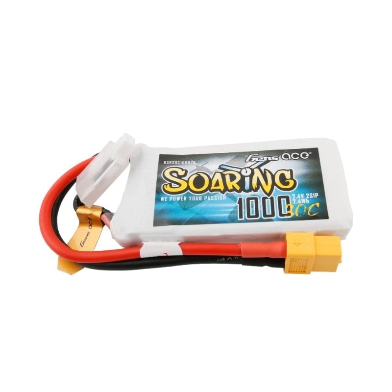 Gens ace Soaring 1000mAh 7.4V 30C 2S1P Lipo Battery Pack XT60
