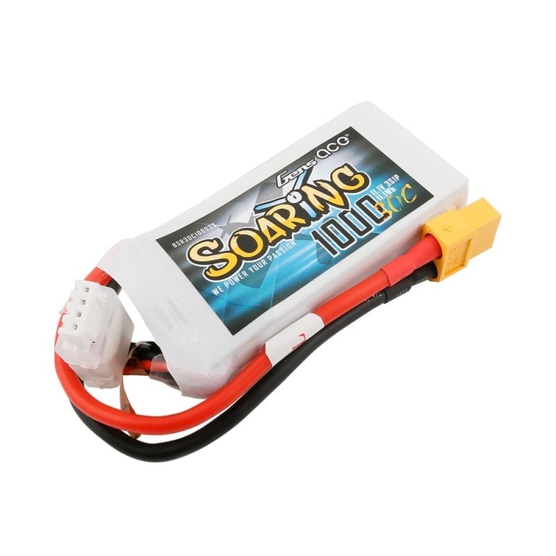 Gens ace Soaring 1000mAh 11.1V 30C 3S1P Lipo Battery Pack XT60