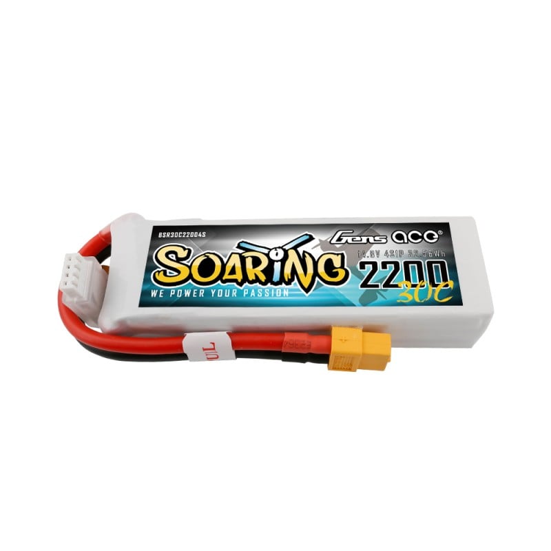 Gens ace Soaring 2200mAh 14.8V 30C 4S1P Lipo Battery Pack XT60