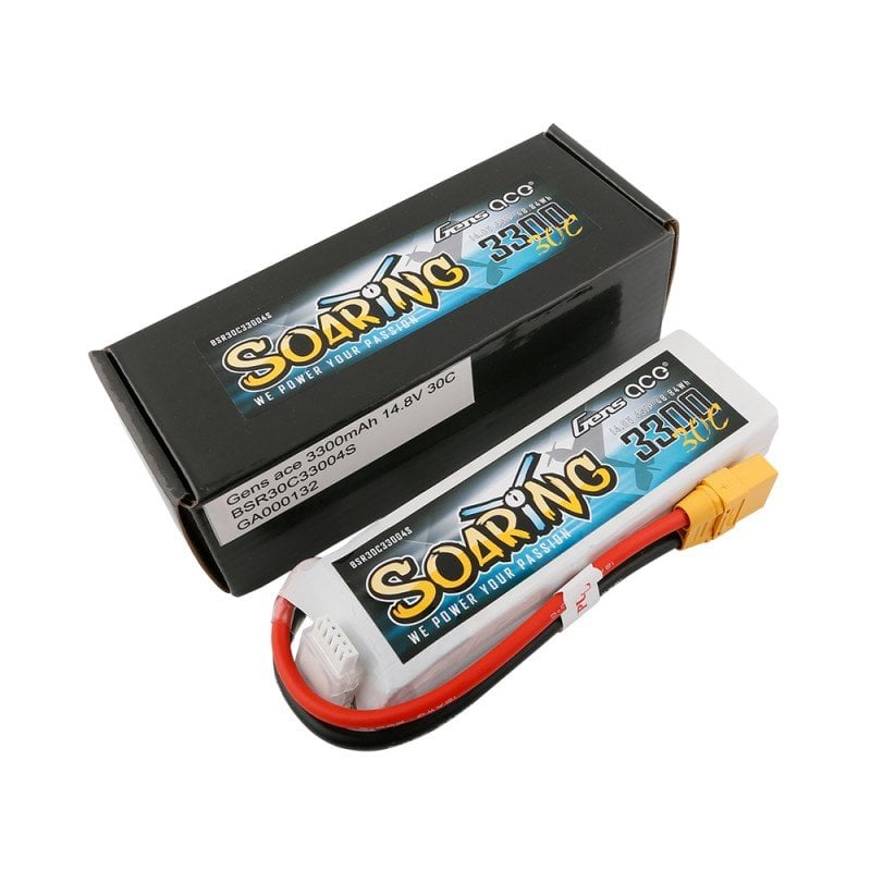 Gens ace G-Tech Soaring 3300mAh 14.8V 30C 4S1P Lipo Battery Pack with XT90 plug