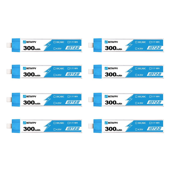 BetaFPV BT2.0 300mAh 1S 30C Battery (pack of 8)