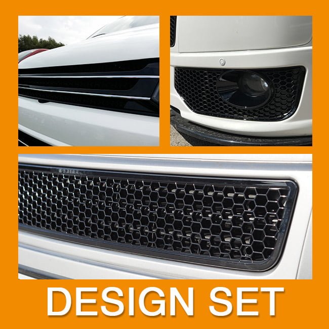 For VW T5.1 Transporter Van Front Styling Gloss Black Package (3pcs) Painted and Ready to Fit