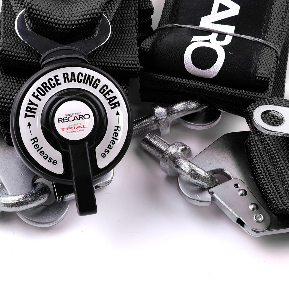 Racing JDM 4 Point 3 Inch Seat Belt Adjustable Sport Drift Snap-On Harness Quick Release Shoulder Strap Seatbelt for RECARO