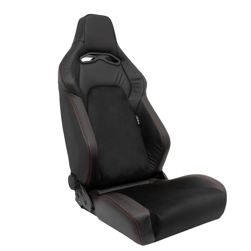 ATS x1 Universal Sports Bucket Seat Black Real Leather & Alcantara Red stitch