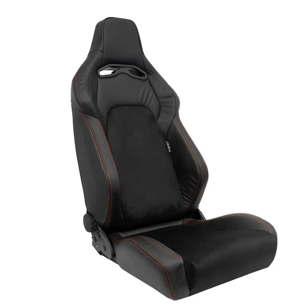 ATS x1 Universal Sports Bucket Seat Black Real Leather & Alcantara Red stitch