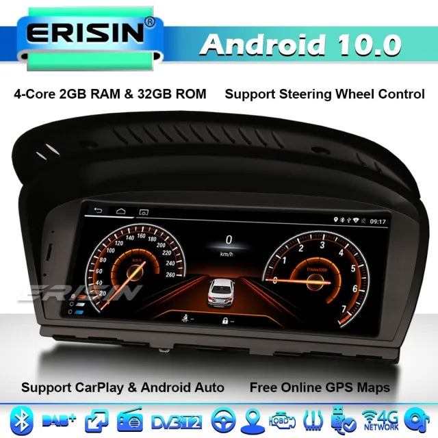 ES2660B 8.8” CarPlay Android 10 Car Stereo GPS Radio SatNav BMW 3 Series E90 E91 E92 E93 5 Series E60 E61 6 Series E63 E64 IPS