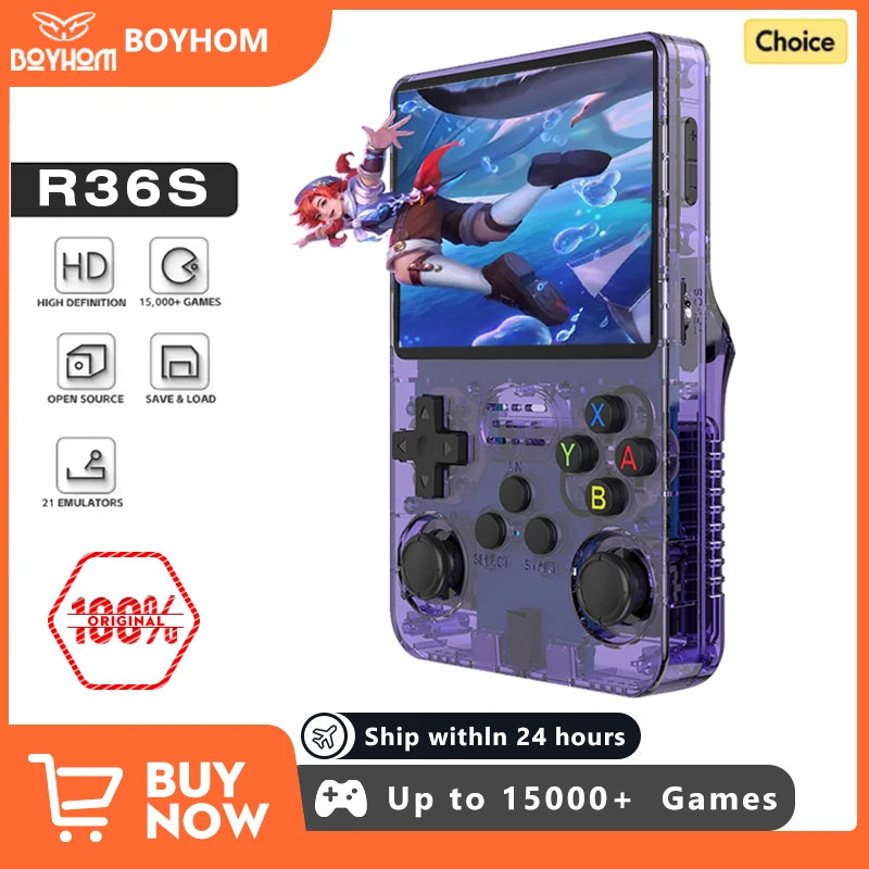 128GB R36S Retro Handheld Video Game Console Linux System 3.5 Inch IPS Screen Portable Pocket Video Player 64GB Games Boy Gift