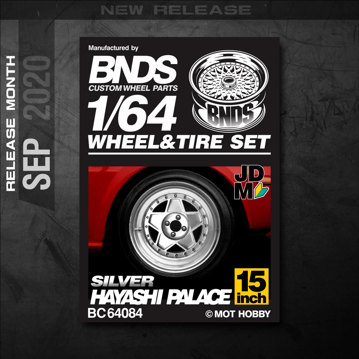 1/64 Alloy Wheels With Rubber Tires By BNDS Assembly Rims Modified Parts for Model Car Refitted VIP Style No.64053-64088