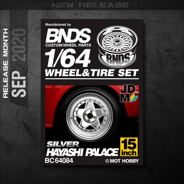 1/64 Alloy Wheels With Rubber Tires By BNDS Assembly Rims Modified Parts for Model Car Refitted VIP Style No.64053-64088