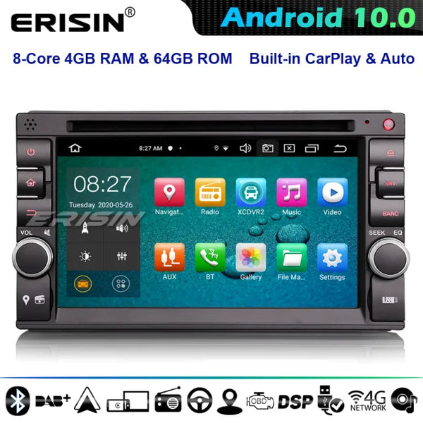 ES8136U 8-Core Universal Double Din Android 10.0 Car Stereo GPS Radio for Nissan 01-14 Almera Juke Micra Maxima Navara Qashqai X-Trail Pathfinder DSP CarPlay DAB+ 4G WiFi Bluetooth
