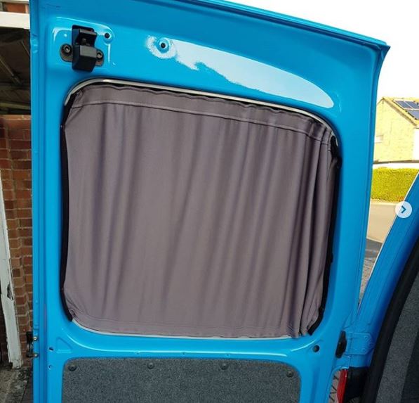 For VW Caddy Premium 1 x Barndoor Window Curtains Van-X