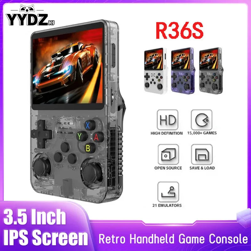 128GB R36S Retro Handheld Video Game Console Linux System 3.5 Inch IPS Screen Portable Pocket Video Player 64GB Games Boy Gift