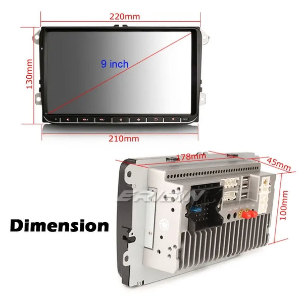 ES2728V 9" DAB+Android 10.0 Car Stereo GPS Radio SatNav OPS For VW T5 Sharan Touran Amarok Bora EOS Passat Golf 5 6 Touran Polo Seat