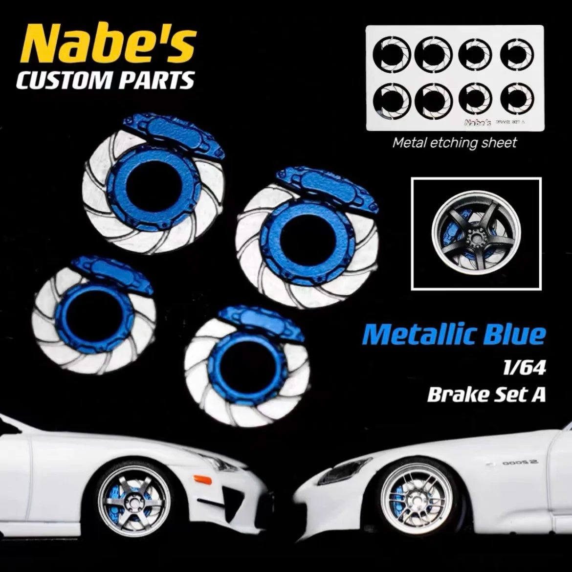 1/64 Chika  Wheels with Rubber Tires Model Car Modified Parts BBS RS  JDM VIP For Hotwheels Tomica MiniGT （Supplied with axle）