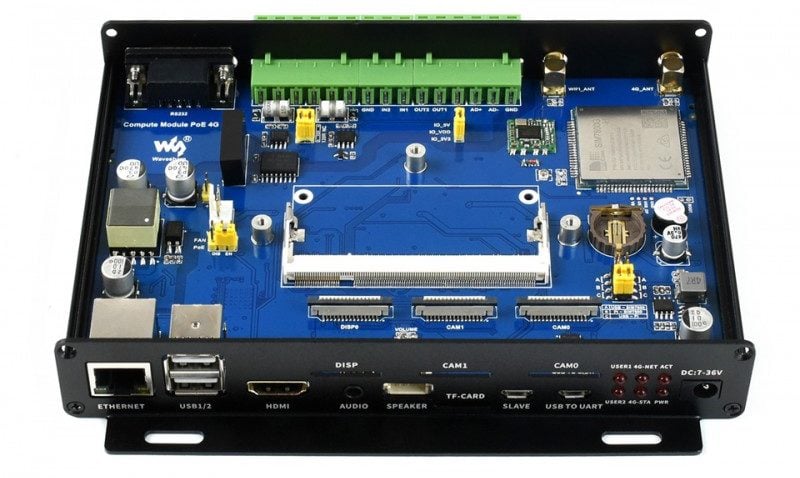 Industrial IoT Computer w/ PoE, 4G (For Raspberry Pi Compute)