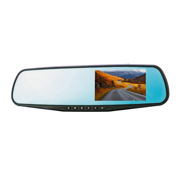 Co-Pilot CPDVR3 - 1080P Full HD 4.3" LCD Universal Rear-view Mirror Screen Dash Cam with Dual Front & Rear Camera System