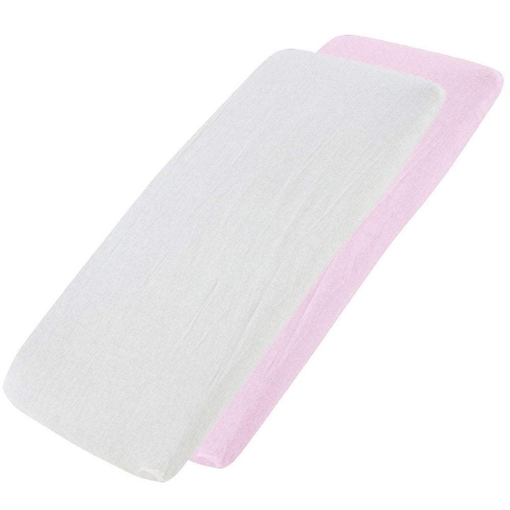 Crib Jersey Fitted Sheets 100% Cotton 40x90cm - Pack Of 2 - Fits All Models