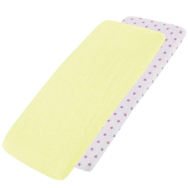 Crib Jersey Fitted Sheets 100% Cotton 40x90cm - Pack Of 2 - Fits All Models