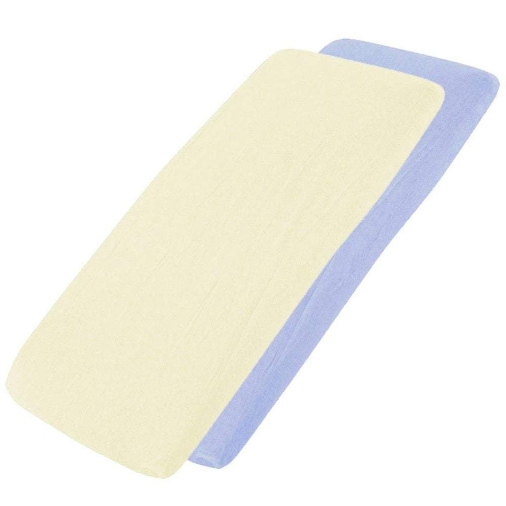 Crib Jersey Fitted Sheets 100% Cotton 40x90cm - Pack Of 2 - Fits All Models
