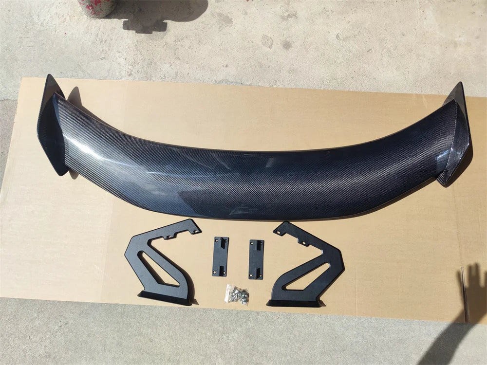 Carbon Fiber Rear Trunk Boot Tail Spoiler Double-Deck Wing Lip for Porsche Cayman 718 987 997 998 981 911 Boxster GT4