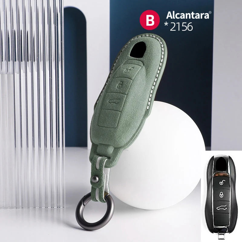 Alcantara High-quality Car Key Case Cover For Porsche Panamera Spyder Carrera Macan Cayman Cayenne 911 970 981 991 Accessories