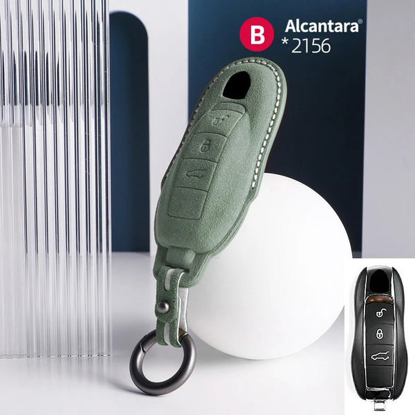 Alcantara High-quality Car Key Case Cover For Porsche Panamera Spyder Carrera Macan Cayman Cayenne 911 970 981 991 Accessories