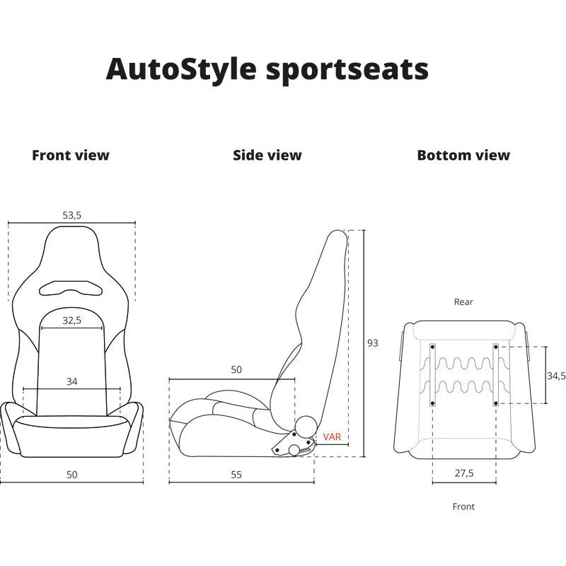 ATS x1 Universal Sports Bucket Seat Black Real Leather & Alcantara Red stitch