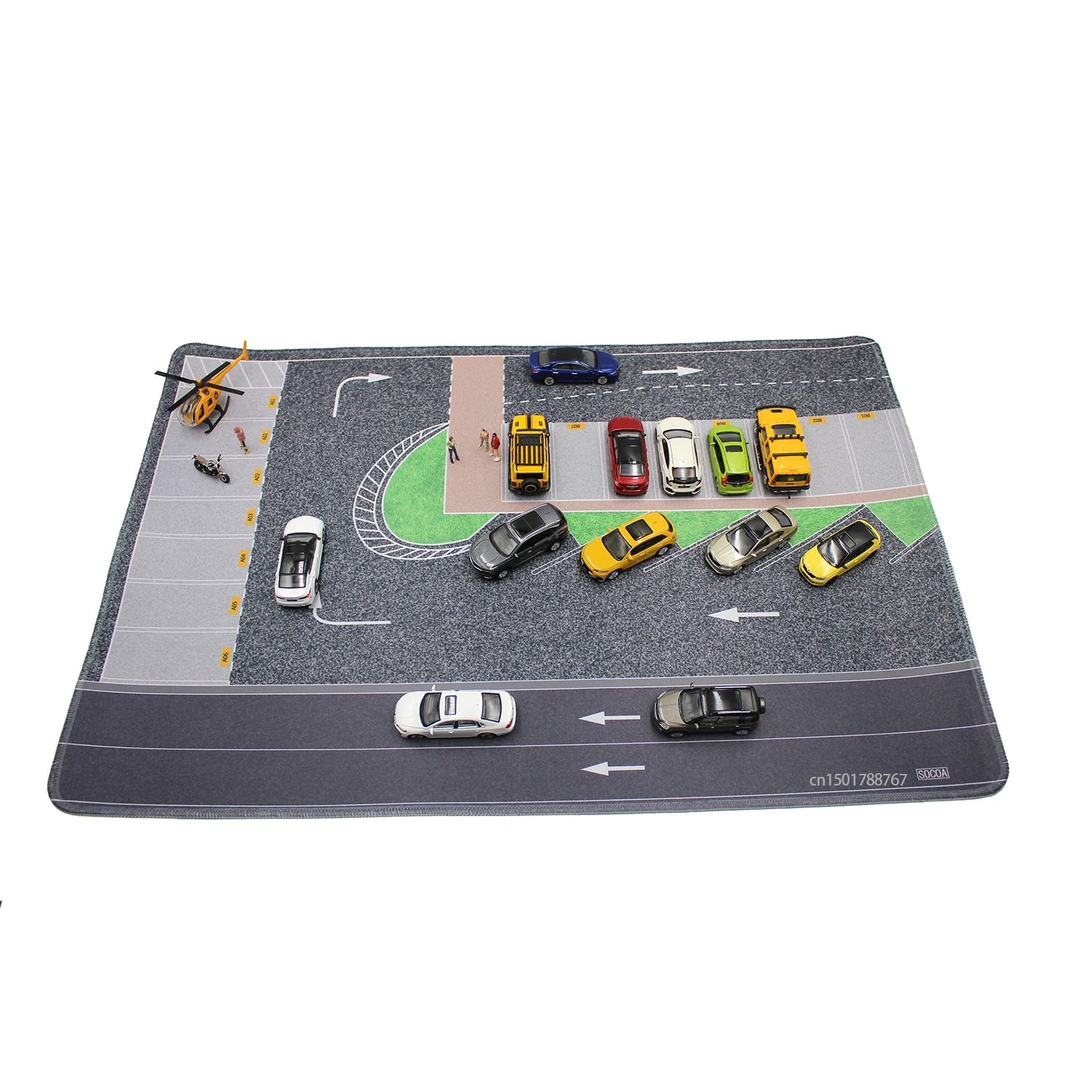 1:64 Scale Parking Road Garage Football Field Toy Mat Mouse Pad For Diecast Car Model Dolls Scene Display