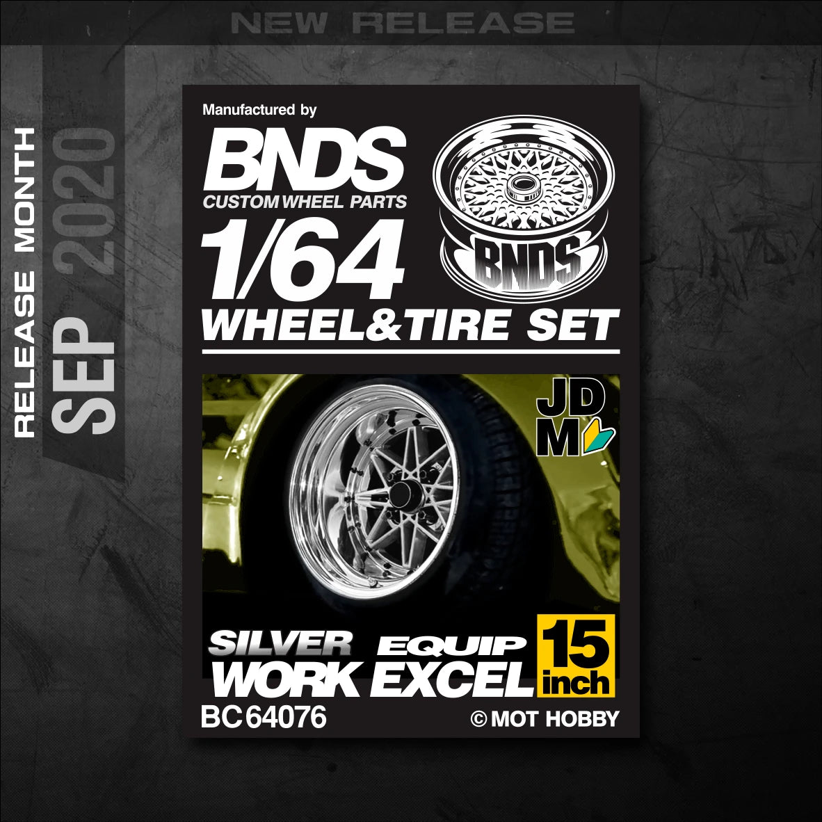 1/64 Alloy Wheels With Rubber Tires By BNDS Assembly Rims Modified Parts for Model Car Refitted VIP Style No.64053-64088