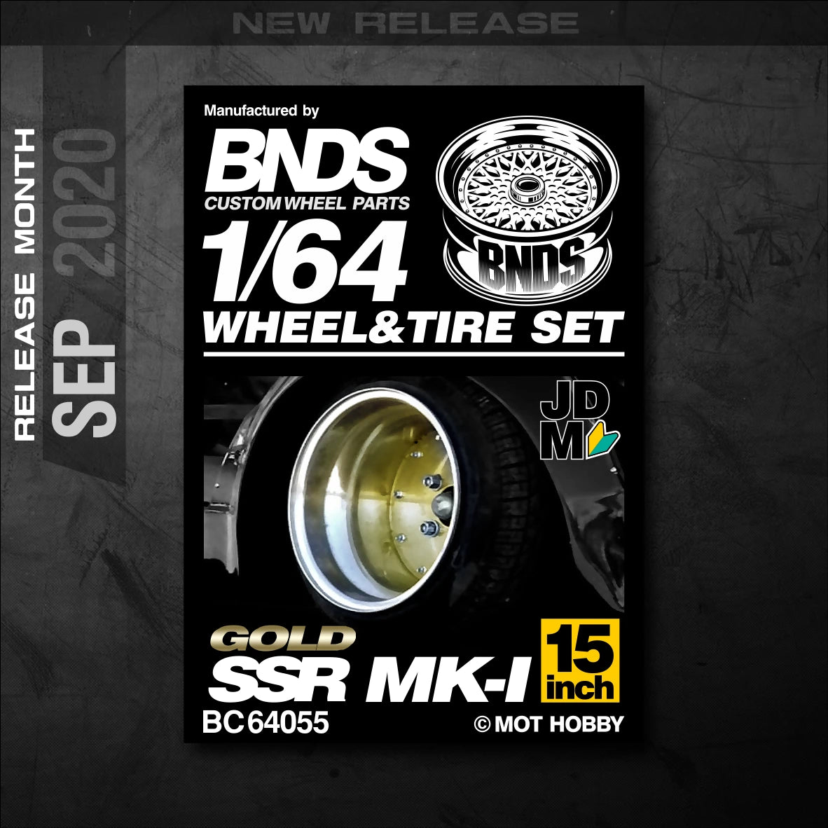 1/64 Alloy Wheels With Rubber Tires By BNDS Assembly Rims Modified Parts for Model Car Refitted VIP Style No.64053-64088