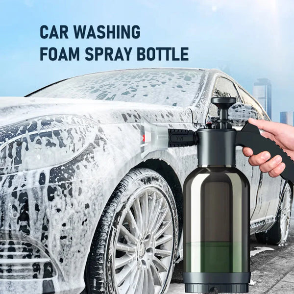 2L Hand Pump Foam Sprayer with 3 Types of Nozzle Hand Pneumatic Foam Cannon Snow Foam Car Wash Spray Bottle Car Window Cleaning