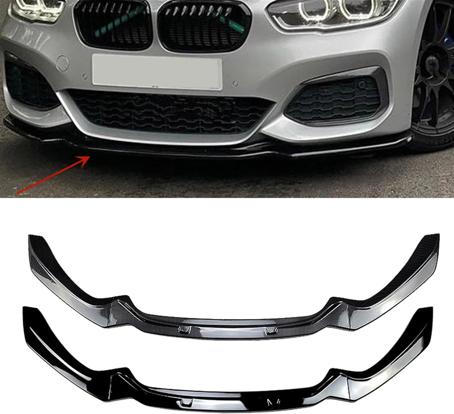 For BMW 1-Series F20 F21 2015~2019 118i 120i M135i M140i M Performance Front Bumper Splitter Lip Car Diffuser Body Kit Spoiler