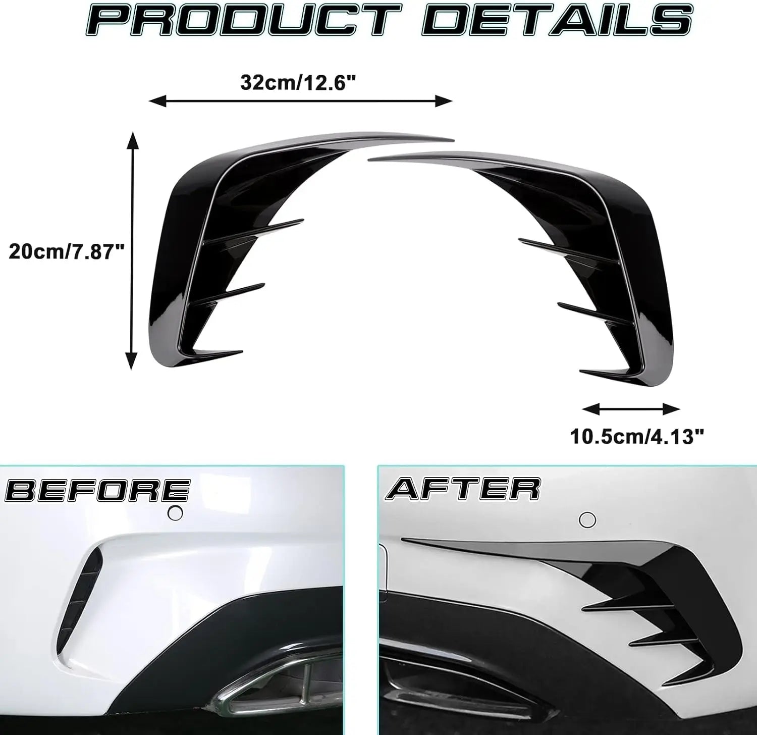 Car Rear Bumper Lip Spoiler For BMW 3 Series G20 M-Sport 320e 330e 318i 320i 325i 330i 340i 2019-2022 Air Vent Outlet Cover Trim