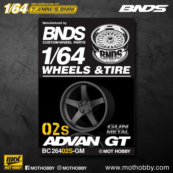 BNDS 1/64 Wheels With Rubber Tires ABS Assembly Rims Modified Parts for 1:64 Model Car VIP Style Detail-up Set New Clearance