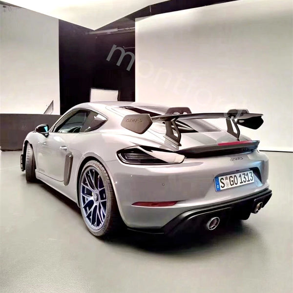 Carbon Fiber Rear Trunk Boot Tail Spoiler Double-Deck Wing Lip for Porsche Cayman 718 987 997 998 981 911 Boxster GT4