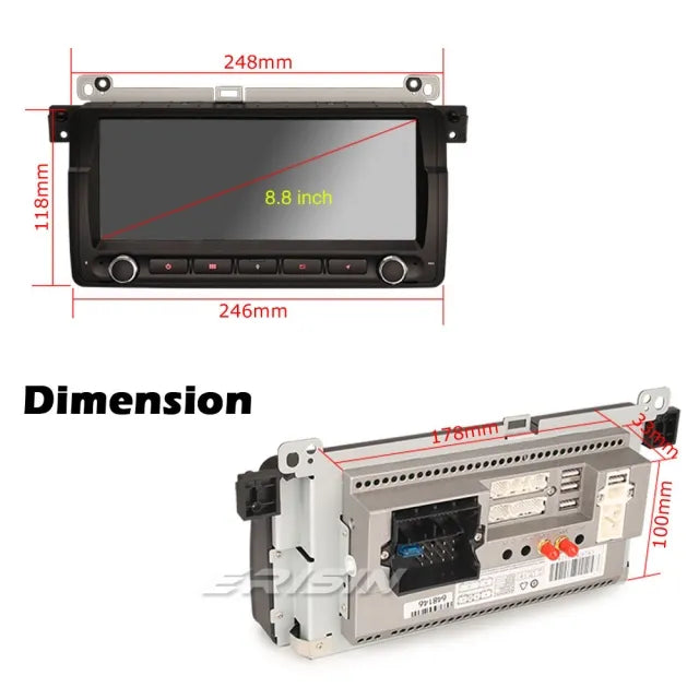 ES8146B 8.8" DSP 8-Core CarPlay DSP Android 10.0 Car GPS Stereo Sat Nav BMW M3 3 Series E46 Rover 75 MG ZT DAB+ DSP 4G WiFi BT