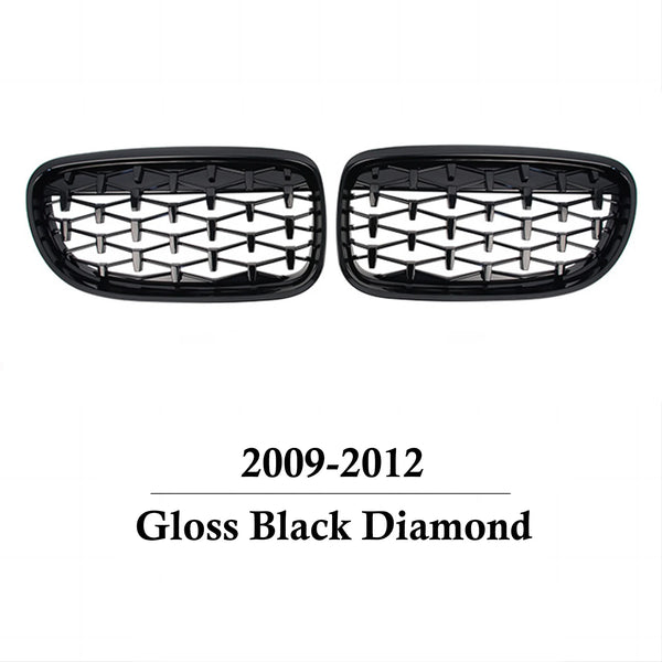 Car Front Gloss Balck Grills Grille Sports Diamond for BMW  E90 E91 Tuning 3 Series 2005-2012 LCI PreLCI