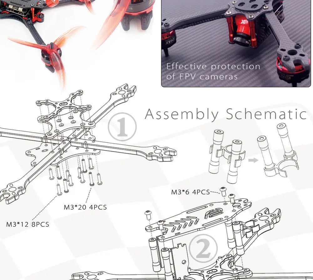 F2 Mito GS FPV Quadcopter Frame