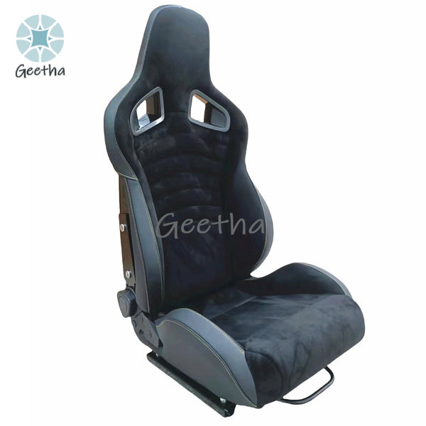 For 1039R Fiberglass Carbon Fiber Universal Bucket Sport Adjustable Leather Suede Car Sim Racing Seats