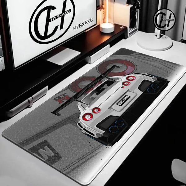 XXL Drift S13 and S15 JDM Car Large Gamer MousePad Anti-Slip Rubber Base Stitched Edge Black Desk Mat for Gaming Office Home