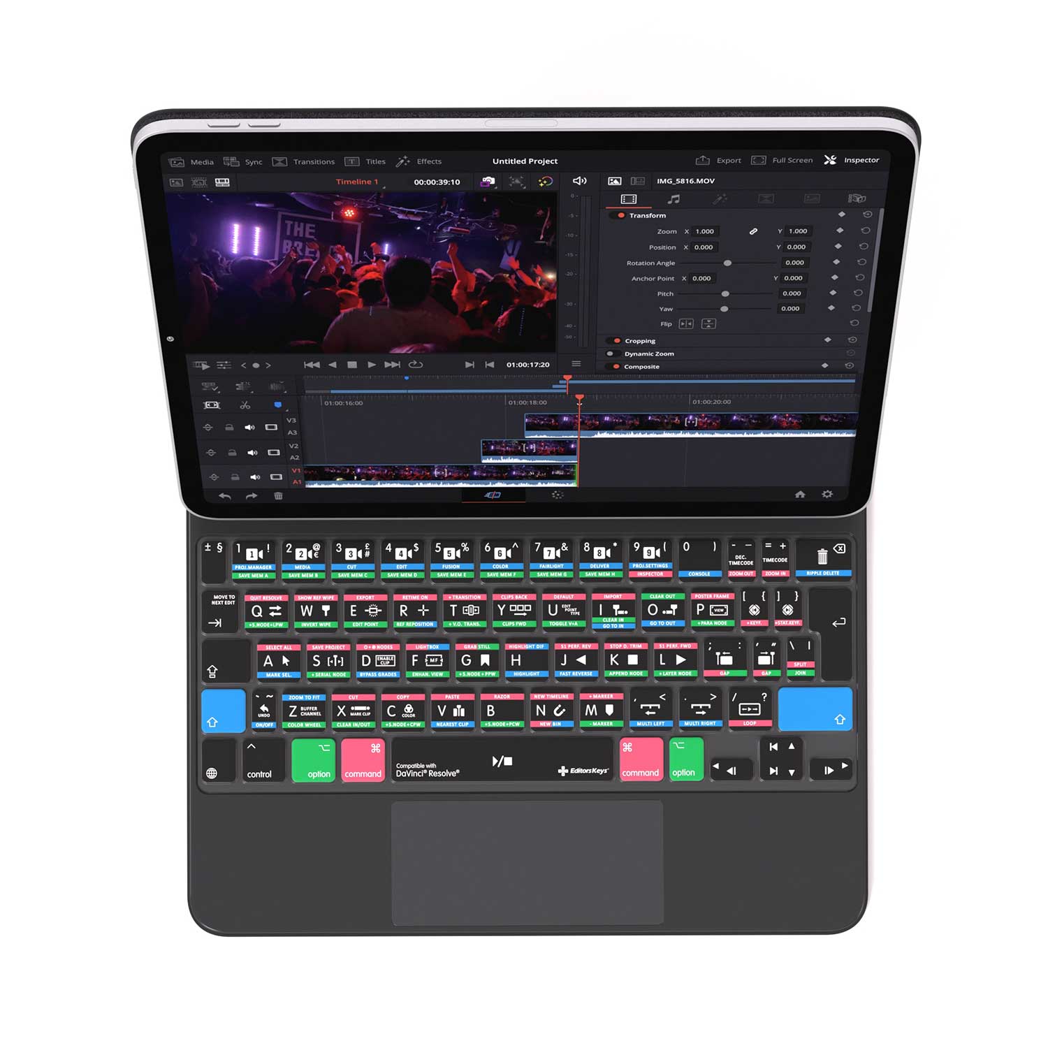 Davinci Resolve Keyboard Cover for iPad Magic Case