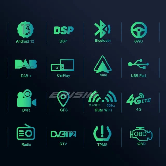 ES2728V 9" DAB+Android 10.0 Car Stereo GPS Radio SatNav OPS For VW T5 Sharan Touran Amarok Bora EOS Passat Golf 5 6 Touran Polo Seat