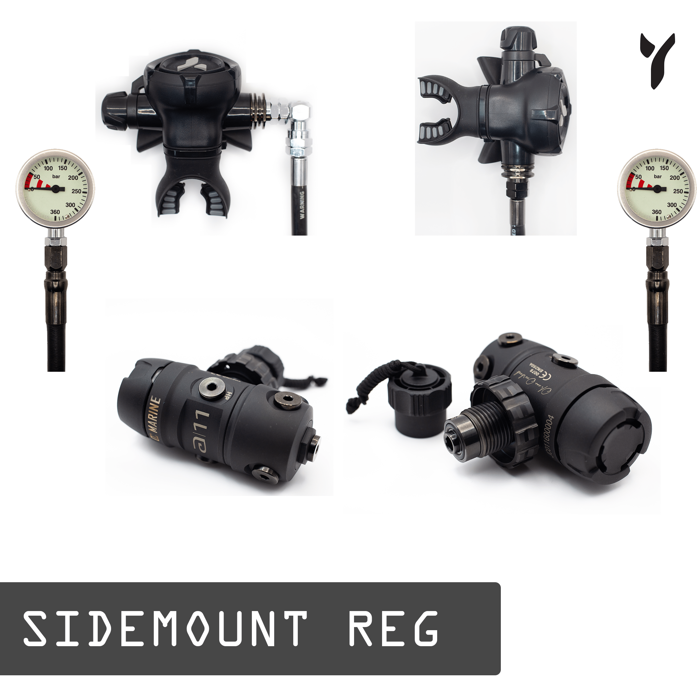 DC MARINE/YUHSIN A11 - Full Sidemount Regulator Set