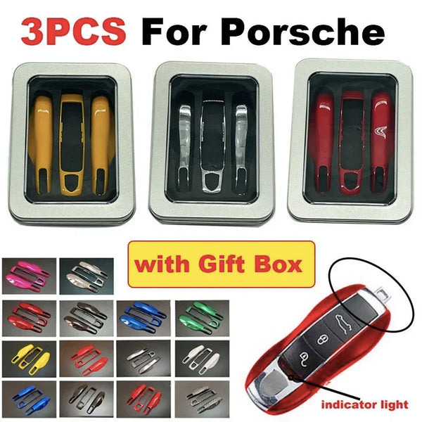 3Pcs Car Smart Remote Key Case Fob Cover Shell for Porsche Panamera Spyder Carrera Macan Boxster Cayman Cayenne 911 970 981 991