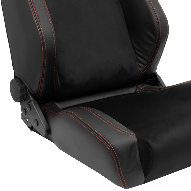 ATS x1 Universal Sports Bucket Seat Black Real Leather & Alcantara Red stitch